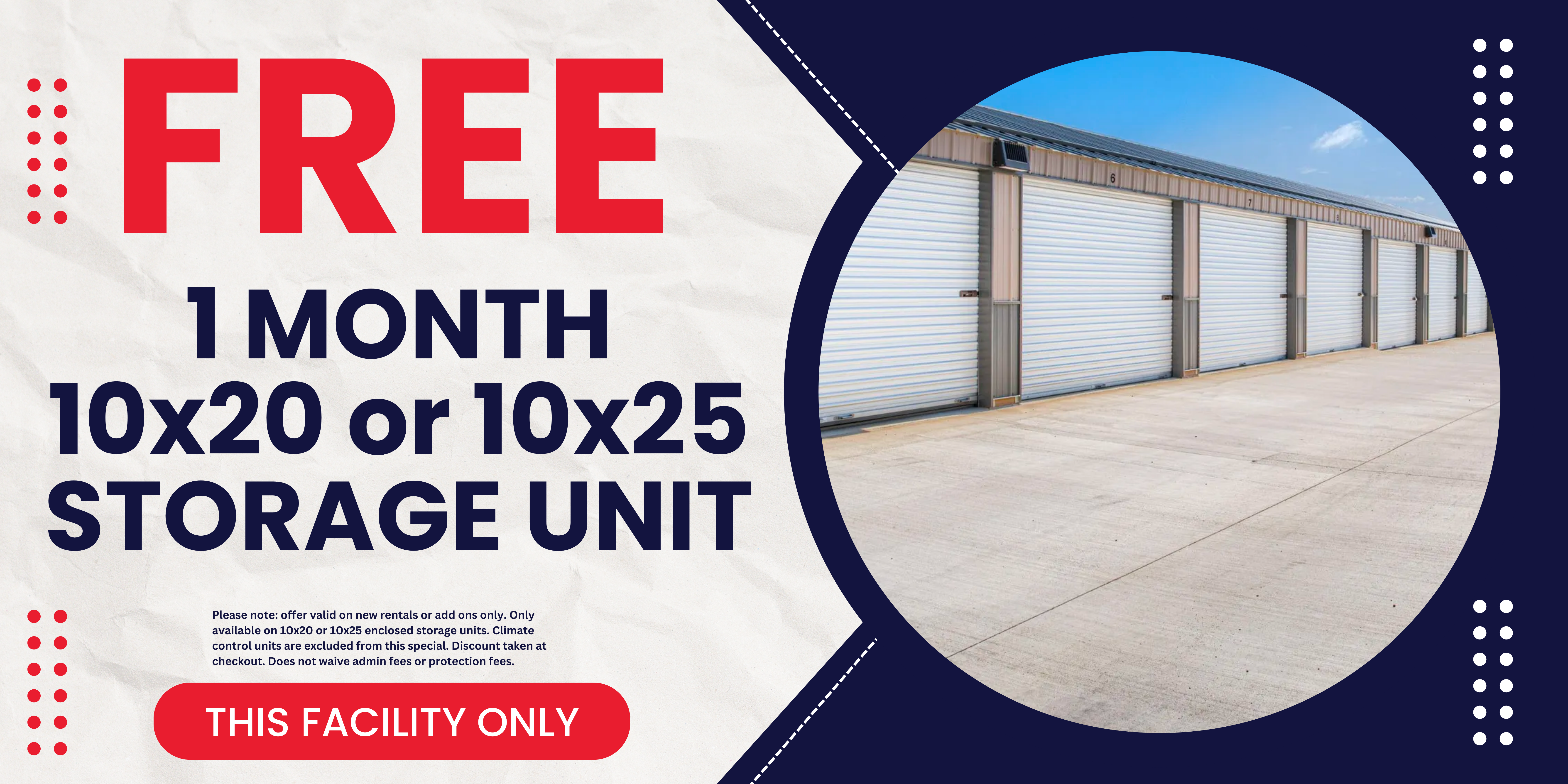 10x20 10x25 gale first month free